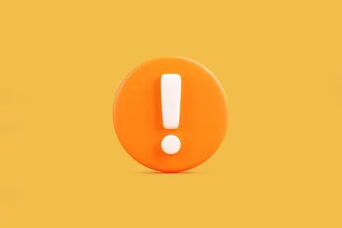 Orange Exclamation Mark Icon on Yellow Stock Illustration
