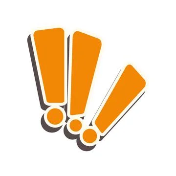 Orange exclamation marks signaling warning and attention Stock Illustration
