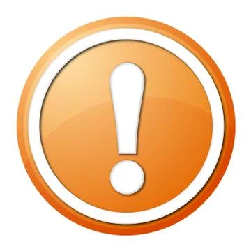 Orange exclamation point button Stock Illustration