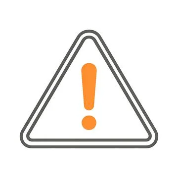 Orange Exclamation Triangle Warning Sign Vector Icon 스톡 일러스트
