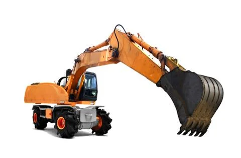 Orange execabator over white background Stock Photos