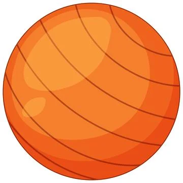Orange Exercise Ball Vector Illustration Isolated on White Background Stock Illustration