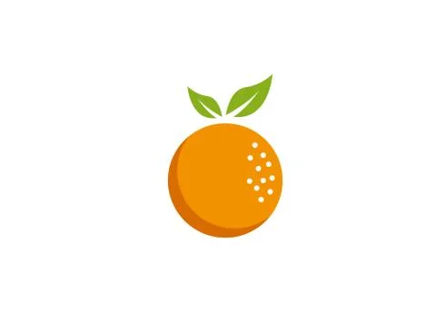 Orange face fruit and Pulp logo Stock Illustration