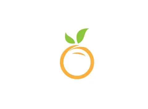 Orange face fruit and Pulp for logo design Stock Illustration