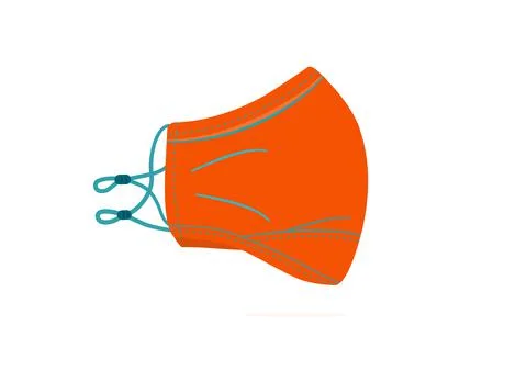 Orange face mask vector isolated on white background ep64 Stock Illustration