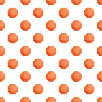 Orange faceted gems seamless pattern on white background Illustrazione stock