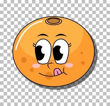 Orange with facial expression Stock Illustration