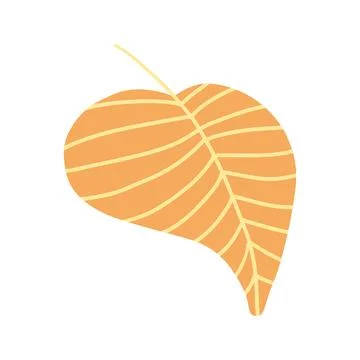 An orange fall leaf illustration with simple, bold lines. Perfect for seasonal Stock Illustration