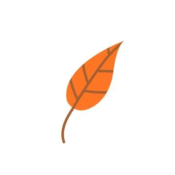 Orange fallen autumn leaf. Vector illustration Stock Illustration