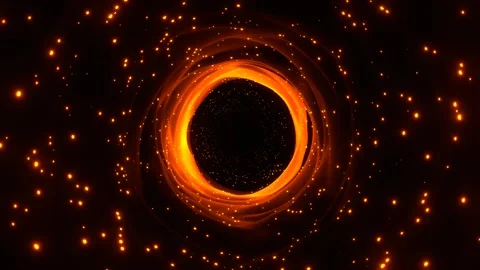 Orange Fantastic Light Vortex with glowing particles Background VJ Loop in 4 Stock Footage 344096979