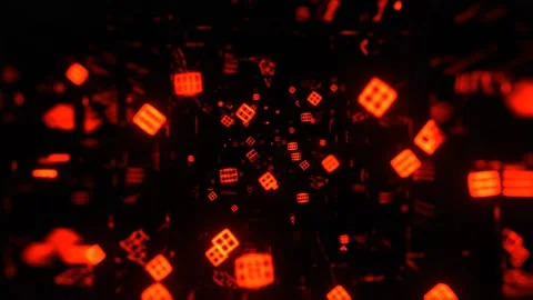 Orange Fantastic Space with Neon Elements Background VJ Loop in 4K Vídeos de archivo 334718680