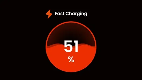 Orange Fast Charging Progress Indicator Stock Footage 334471313