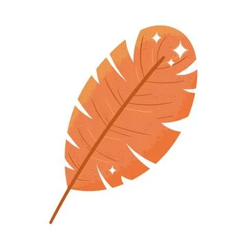 Orange feather boho style Illustrazione stock