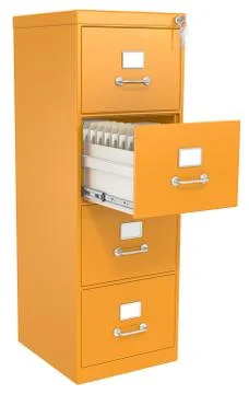 Orange File Cabinet. Stock Illustration