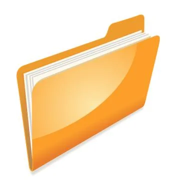 Orange file folder icon 스톡 일러스트