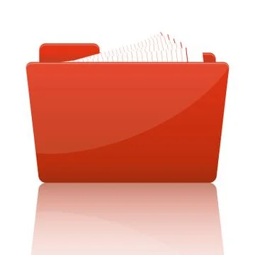 Orange file folder with paper イラスト素材