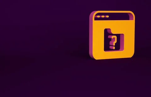 Orange File missing icon isolated on purple background. Minimalism concept. 3 イラスト素材