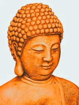 Orange Filter Stone Buddha Image Stock-Fotos