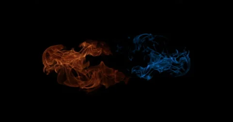 Orange Fire And Blue Fire. Transition. Stock Footage 172293050