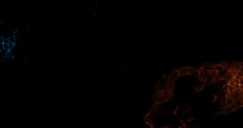 Orange Fire And Blue Fire. Transition. Stock Footage 172384588