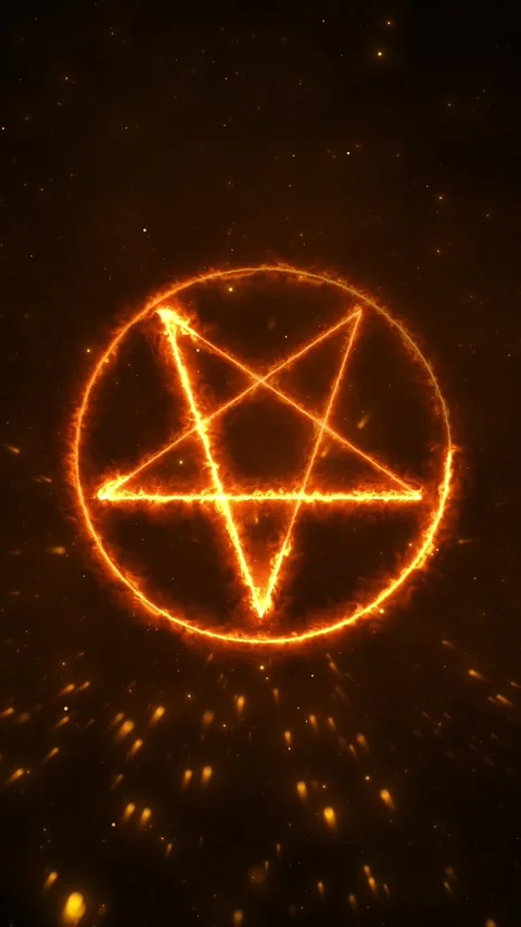 Orange fire circle glowing star flying embers, and dark cinematic energy. supern Stock Footage 340467864