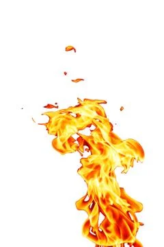 Orange fire flame isolated on white background Stock Photos