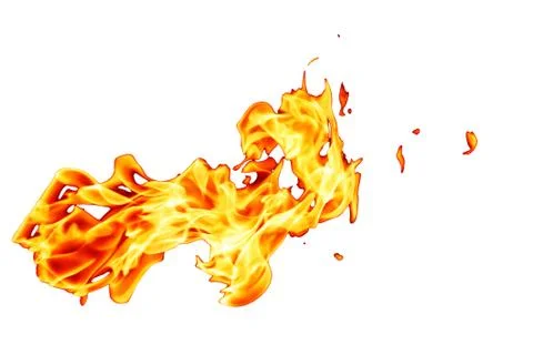 Orange fire flame isolated on white background Stock Photos