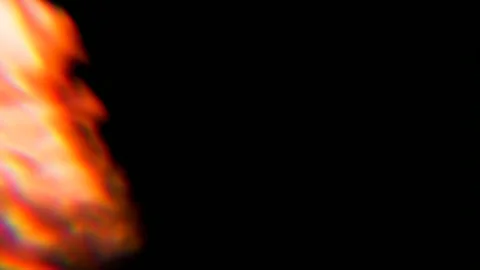 Orange Fire Flames Burning on Left Side Black Background Copy Space 库存影片 347788634