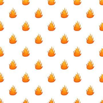 Orange fire flames forming a hot seamless pattern 스톡 일러스트