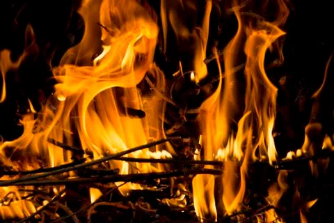 Orange fire flames Stock Photos