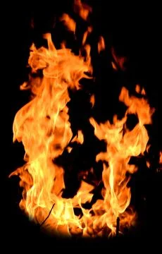 Orange fire flames Stock Photos