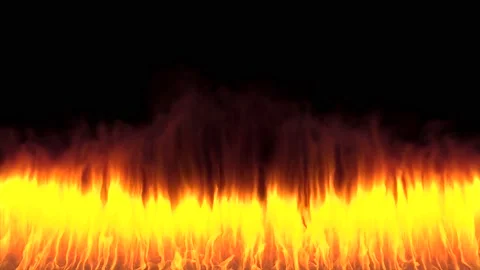 A Orange fire floor raising in front of black background Stock Footage 155225789