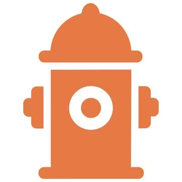 Orange fire hydrant flat vector icon Stock Illustration