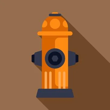 Orange fire hydrant icon providing emergency water supply Stock Illustration
