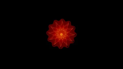 Orange fire kaleidoscope sequence patterns.Abstract multicolored motion graphics Video stock 121326098