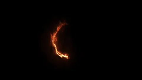 Orange Fire Lightning Circle Loading Loop On Black Background Stock Footage 319567192
