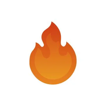 Orange fire sign icon. Vector illustration eps 10 Stock Illustration