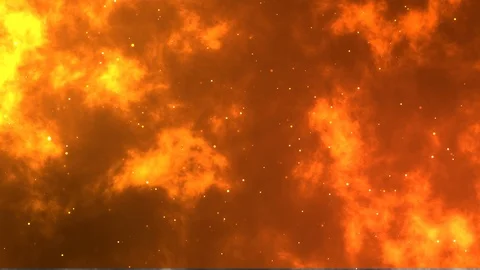 Orange fire smoke with particles Stock Footage 112583701