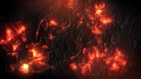 Orange Fire Smoke Texture Logo Reveal Background Loop Stock Footage 340374119