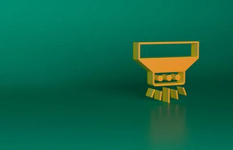 Orange Fire sprinkler system icon isolated on green background. Sprinkler, fire Stock Illustration