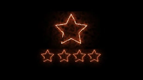 Orange Fire Star Rating Animation Dark Background 動画素材 339573614