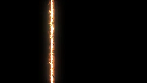 Orange Fire Vertical Slider Energy Beam Loop on Black Background HD FX Stock Footage 326979986