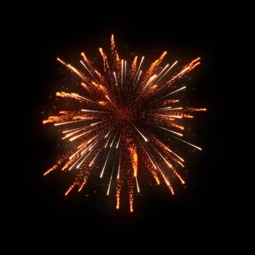 Orange firework on black background Stock Illustration
