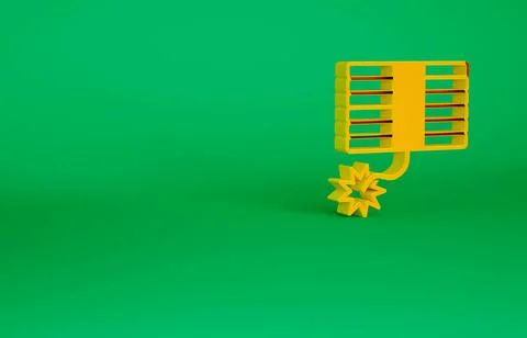Orange Firework icon isolated on green background. Concept of fun party. Expl イラスト素材