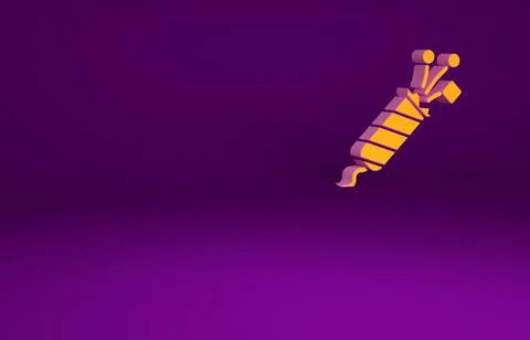 Orange Firework rocket icon isolated on purple background. Concept of fun par Stockillustratie