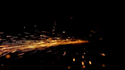 Orange fireworks on a black background Stock Footage 91396995