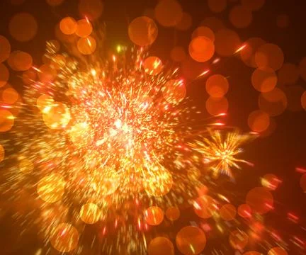 Orange fireworks bokeh texture Stock Illustration