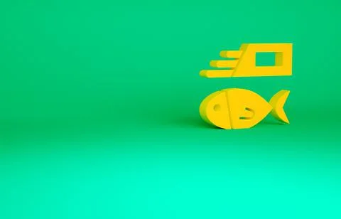 Orange Fish and chips icon isolated on green background. Minimalism concept.  Stock Illustration