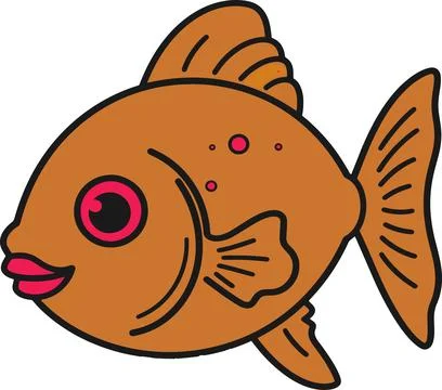 Orange Fish Cartoon Stock Illustration