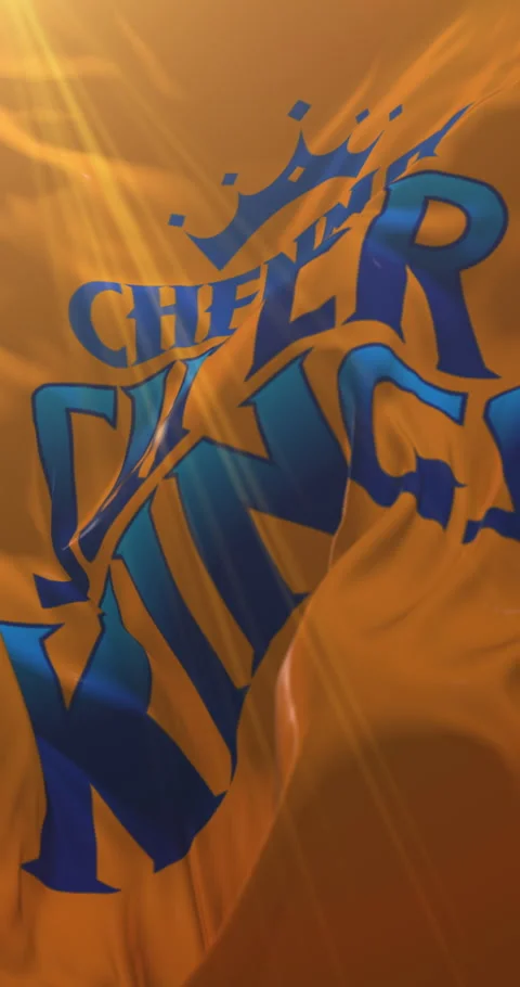 Orange flag of indian cricket team Chennai Super Kings. 4K Vertical. Loop 動画素材 306831932